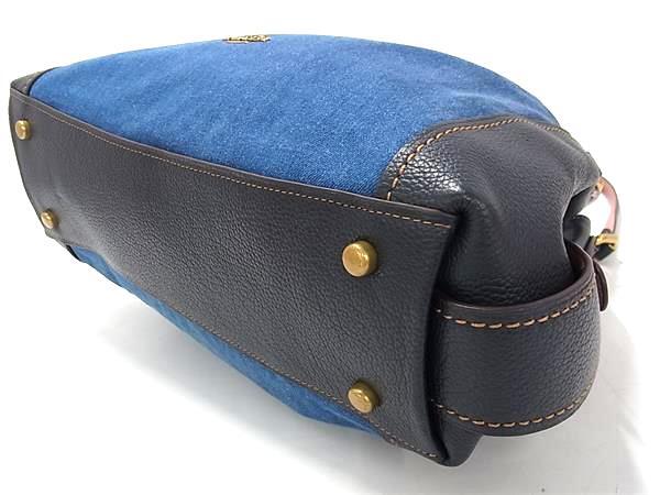 COACH コーチ トートバッグ イーディー 28916 ブルー系 デニム レザー レディース 美品