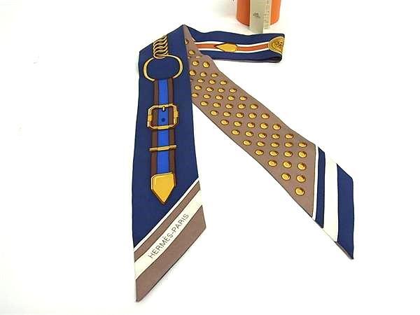 HERMES エルメス リボンスカーフ ツイリー マルチカラー シルク100% レディース GRAND TRALALA グラン トゥラララ 美品