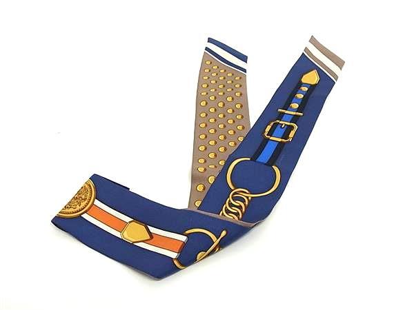 HERMES エルメス リボンスカーフ ツイリー マルチカラー シルク100% レディース GRAND TRALALA グラン トゥラララ 美品