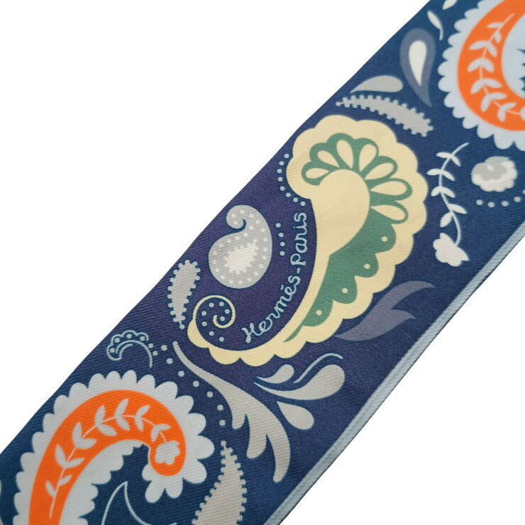 HERMES エルメス リボンスカーフ ツイリー マルチカラー シルク100% レディース GUEPARDS BANDANA 美品