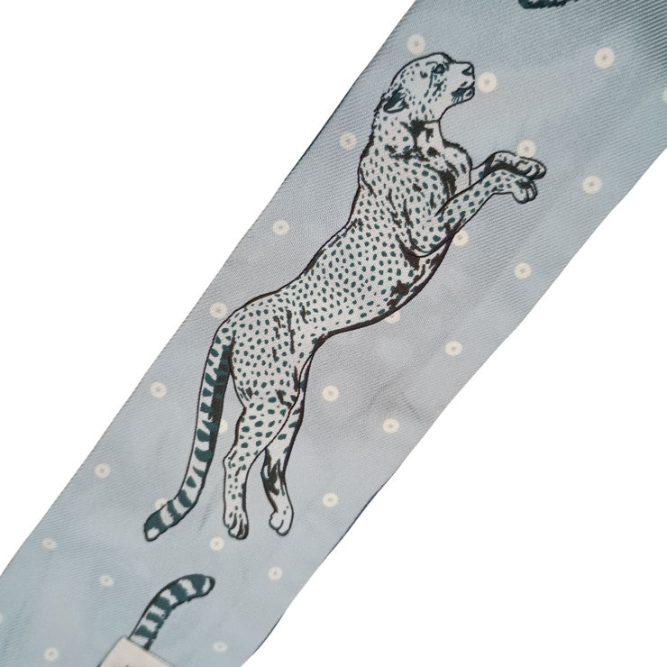 HERMES エルメス リボンスカーフ ツイリー マルチカラー シルク100% レディース GUEPARDS BANDANA 美品
