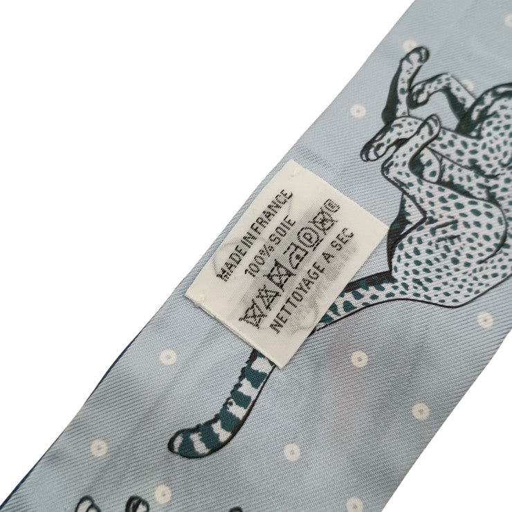 HERMES エルメス リボンスカーフ ツイリー マルチカラー シルク100% レディース GUEPARDS BANDANA 美品