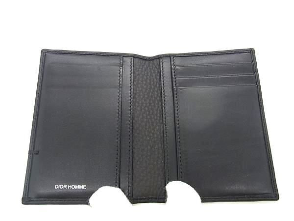 DIOR ディオール カードケース DIOR HOMME ディオールオム ブラック系 レザー メンズ CDロゴ シルバー金具 超美品