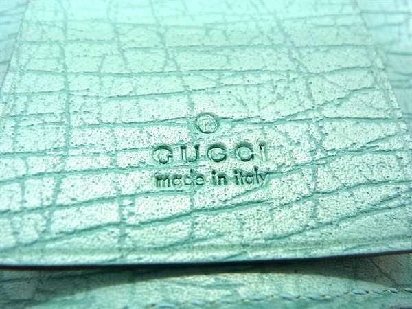 GUCCI グッチ キーケース GGスプリーム 115063 ベージュ ブルー系 PVC レザー ユニセックス シルバー金具 超美品