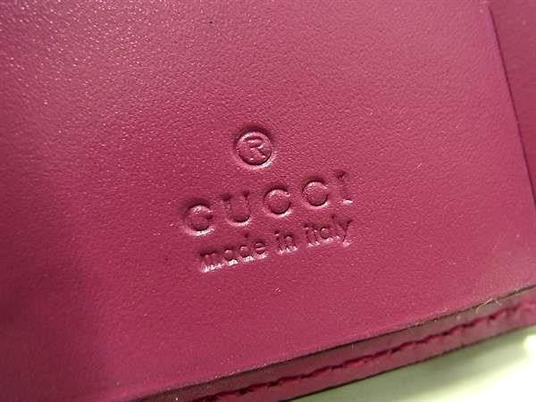 GUCCI グッチ キーケース グッチシマ 388682 ピンク系 レザー レディース 6連 リボン ゴールド金具 超美品