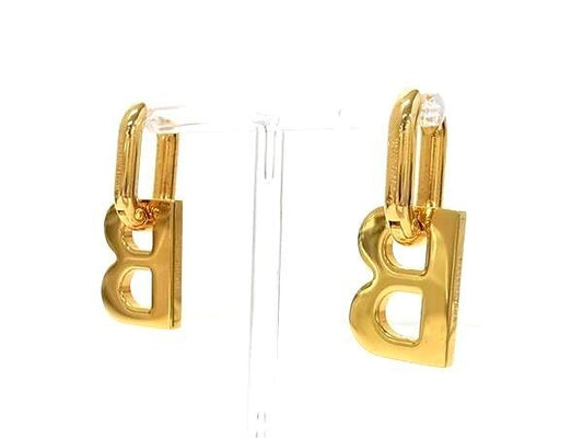 BALENCIAGA バレンシアガ ピアス B CHAIN ゴールド系 メタル レディース