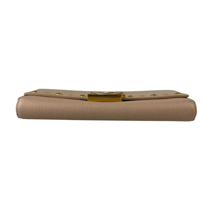 LOUIS VUITTON ルイヴィトン 長財布 ポルトフォイユ・カプシーヌ M62763 ティボリー（ピンク系） トリヨンレザー レディース 二つ折り スタッズ ゴールド金具 美品