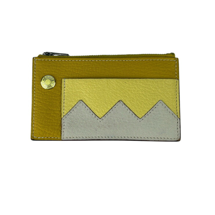 HERMES エルメス コインケース CROCODILE COMPACT クロコダイル コンパクト 084485CK クミン リモンチェッロ マッシュルーム系 シェブルミゾル ユニセックス 美品