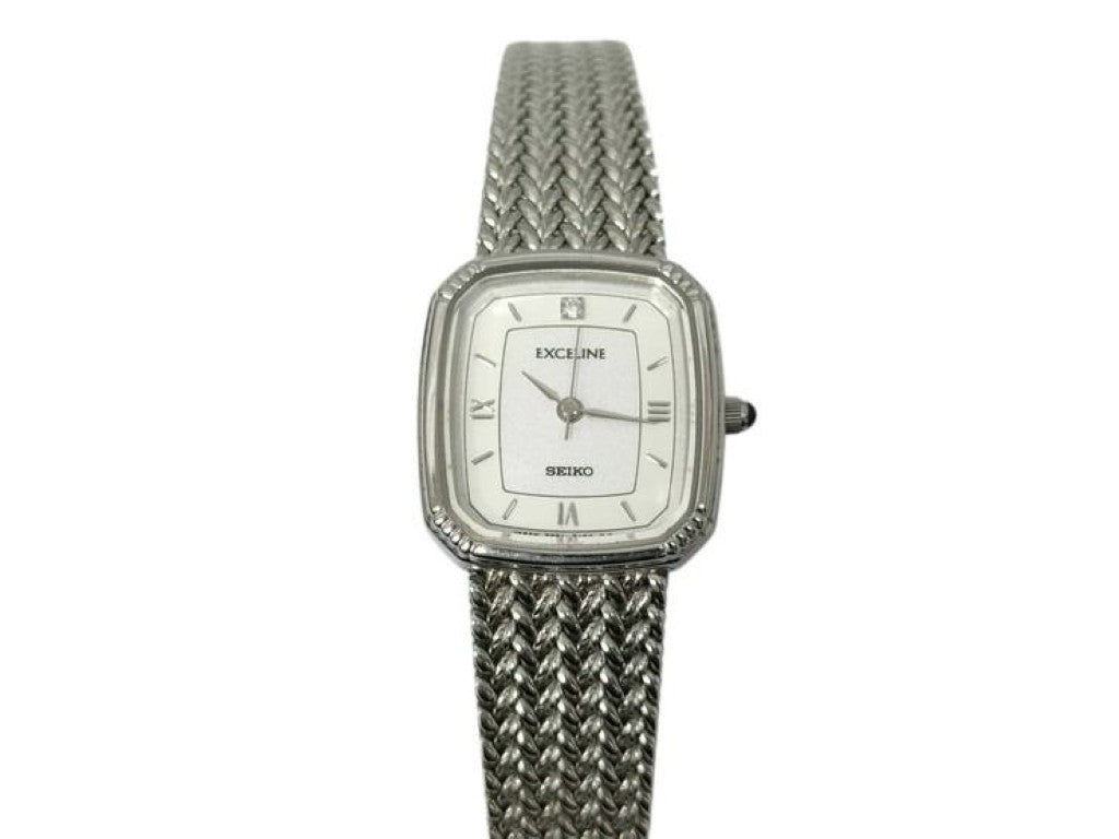 SEIKO セイコー 時計 エクセリーヌ 7321-6600 シルバー系 ステンレス レディース メッシュバンド 美品