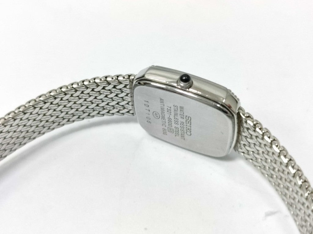SEIKO セイコー 時計 エクセリーヌ 7321-6600 シルバー系 ステンレス レディース メッシュバンド 美品