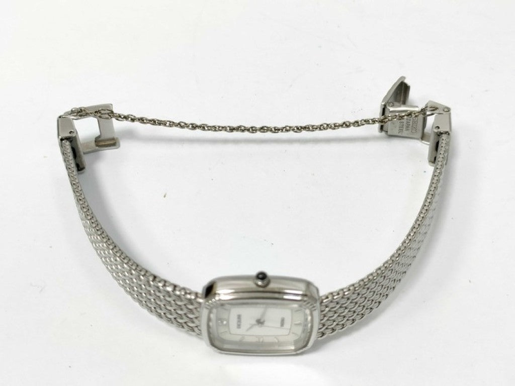 SEIKO セイコー 時計 エクセリーヌ 7321-6600 シルバー系 ステンレス レディース メッシュバンド 美品