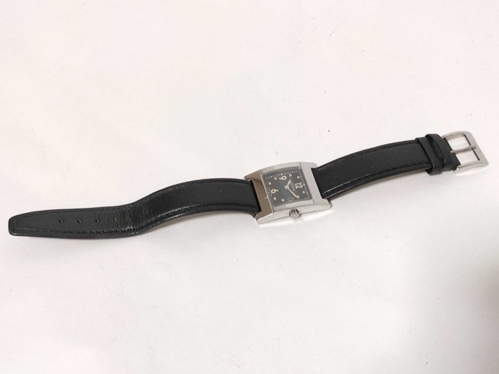 GUCCI グッチ 時計 7700L ブラック シルバー系 ステンレス レザー レディース アナログ スクエア