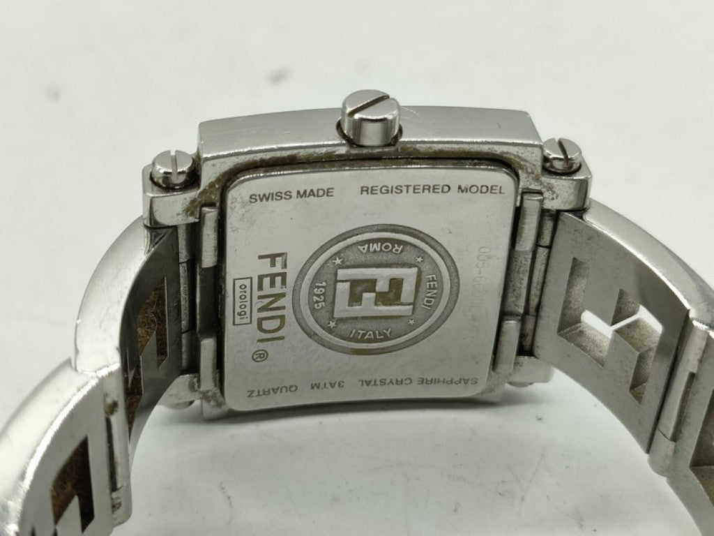 FENDI フェンディ 時計 クアドロ 6000L ブラック シルバー系 ステンレス レディース アナログ スクエア