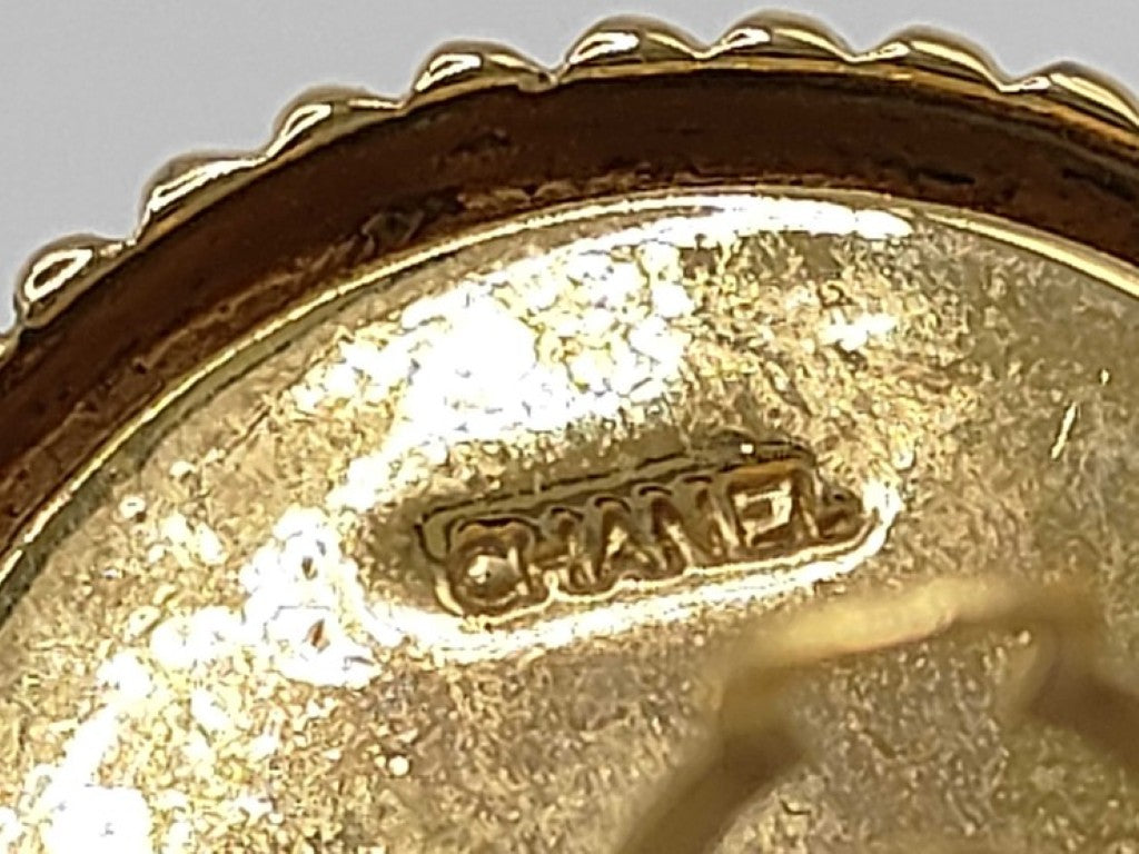 CHANEL シャネル イヤリング ブラック ゴールド系 メタル フェイクパール レディース 美品