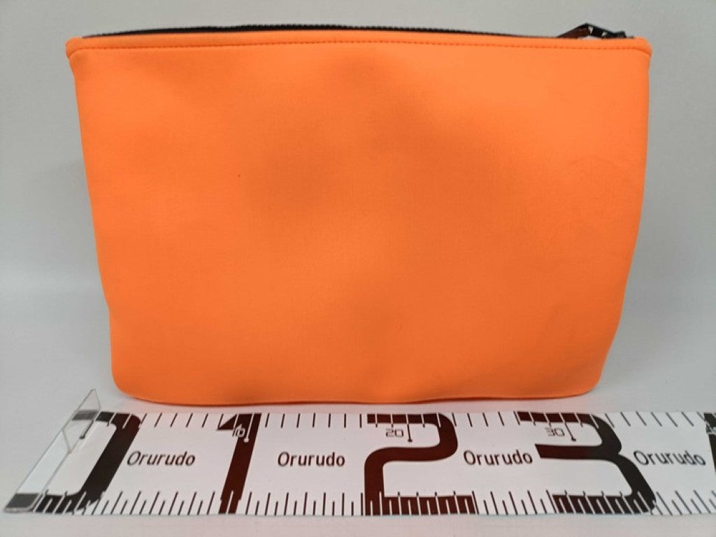 HERMES エルメス ポーチ BAIN フラットポーチ オレンジ系 キャンバス ユニセックス 美品