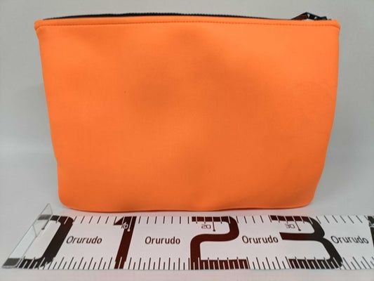 HERMES エルメス ポーチ BAIN フラットポーチ オレンジ系 キャンバス ユニセックス 美品