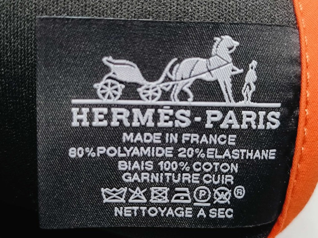 HERMES エルメス ポーチ BAIN フラットポーチ オレンジ系 キャンバス ユニセックス 美品