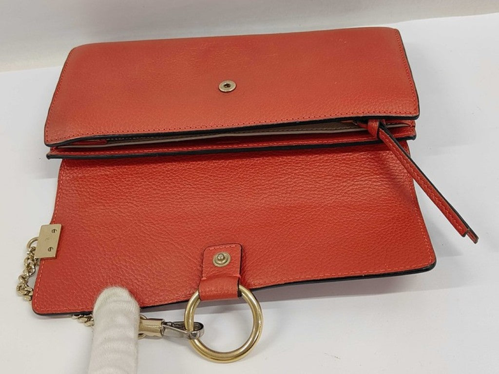 chloe クロエ 長財布 Faye フェイ レッド系 レザー レディース 二つ折り ゴールド金具 美品