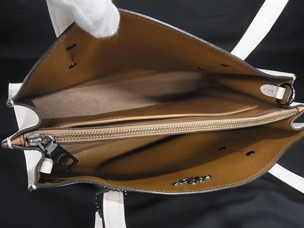 COACH コーチ ハンドバッグ チャーリー キャリーオール 28 トートバッグ 29529 チョーク系 レザー レディース 2WAY ショルダーバッグ 美品
