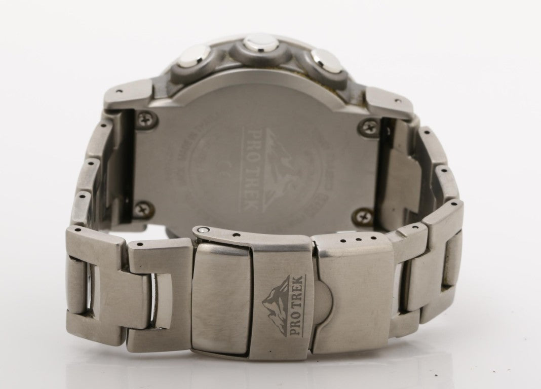 CASIO カシオ 時計 PRO TREK プロトレック Climber Line PRW-31YT-7JF ブラック シルバー系 樹脂／ステンレススチール チタンバンド メンズ デジタル 美品