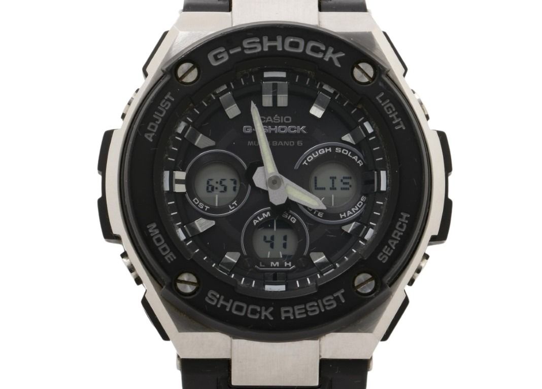 CASIO カシオ 時計 G-SHOCK G-STEEL Mid Size Series GST-W300-1AJF ブラック系 樹脂／ステンレススチール 樹脂バンド メンズ アナデジ 美品