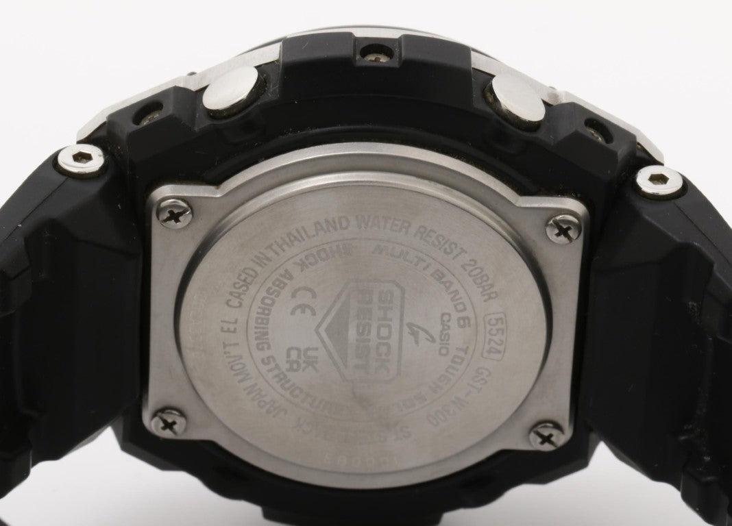 CASIO カシオ 時計 G-SHOCK G-STEEL Mid Size Series GST-W300-1AJF ブラック系 樹脂／ステンレススチール 樹脂バンド メンズ アナデジ 美品