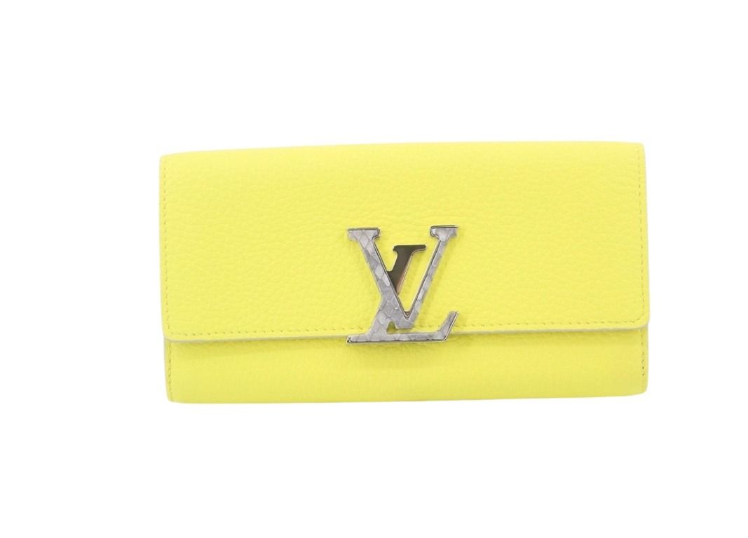 LOUIS VUITTON ルイヴィトン 長財布 ポルトフォイユ カプシーヌ N89197 トニックレモン（イエロー）系 トリヨンレザー レディース 二つ折り シルバー金具 超美品