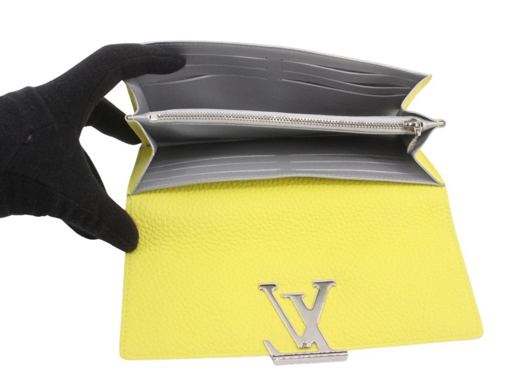 LOUIS VUITTON ルイヴィトン 長財布 ポルトフォイユ カプシーヌ N89197 トニックレモン（イエロー）系 トリヨンレザー レディース 二つ折り シルバー金具 超美品
