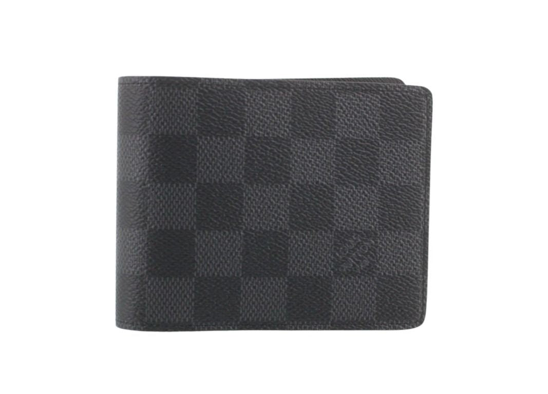 LOUIS VUITTON ルイヴィトン 二つ折り財布 ポルトフォイユ ミュルティプル N62663 ブラック系 ダミエグラフィット メンズ 超美品