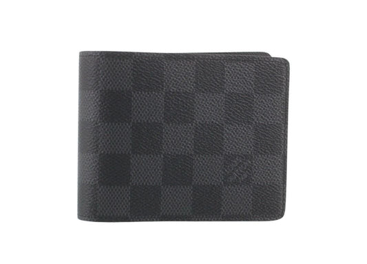 LOUIS VUITTON ルイヴィトン 二つ折り財布 ポルトフォイユ ミュルティプル N62663 ブラック系 ダミエグラフィット メンズ 超美品
