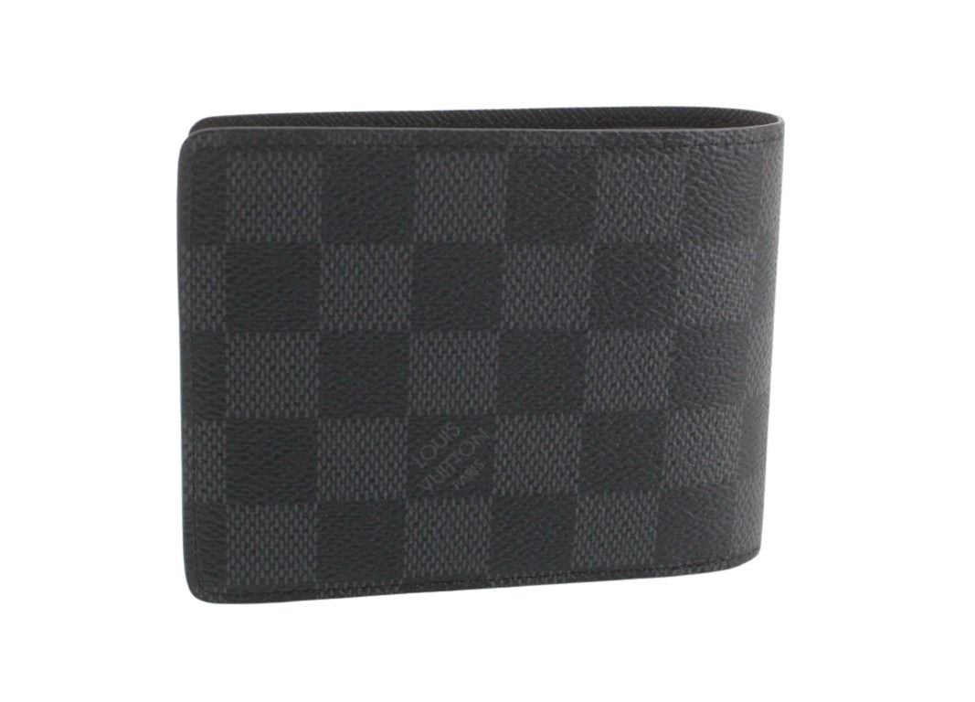 LOUIS VUITTON ルイヴィトン 二つ折り財布 ポルトフォイユ ミュルティプル N62663 ブラック系 ダミエグラフィット メンズ 超美品