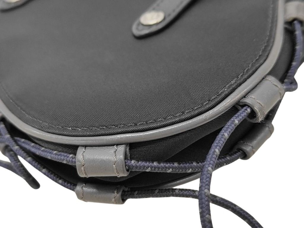 Dior ディオール ショルダーバッグ sacai サドル ミニバッグ ブラック系 ナイロン レザー レディース 美品