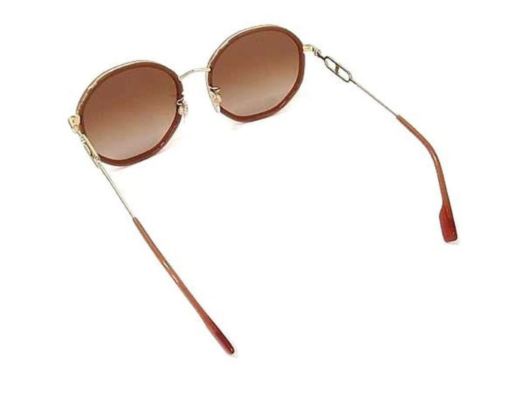BURBERRY バーバリー サングラス TBロゴ B3127-D オレンジ系 ゴールド メタル ユニセックス 美品