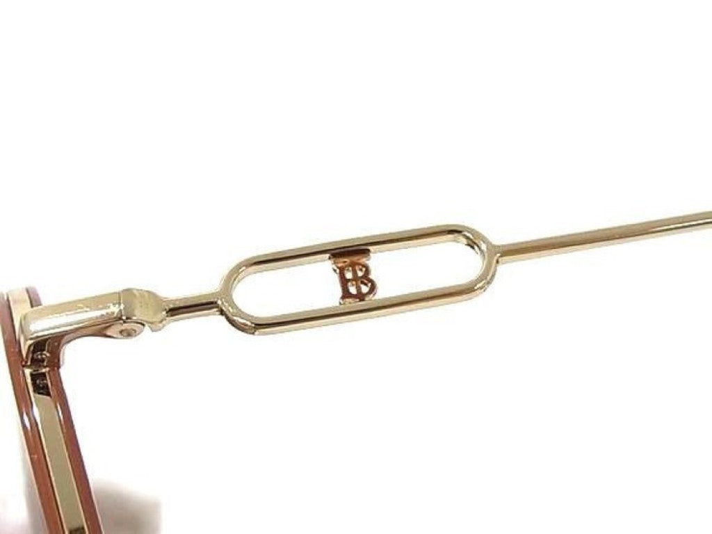 BURBERRY バーバリー サングラス TBロゴ B3127-D オレンジ系 ゴールド メタル ユニセックス 美品