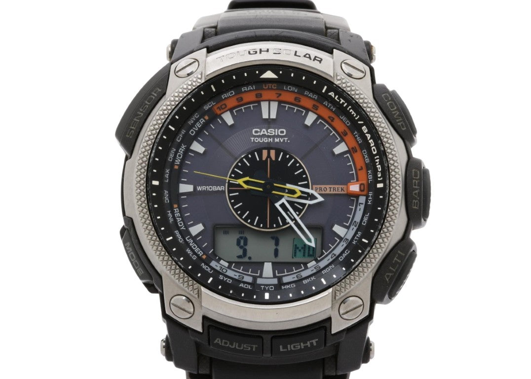 CASIO カシオ 時計 PRO TREK プロトレック PRW-5000-1JF ブラック系 樹脂／ステンレススチール 樹脂バンド メンズ アナデジ 美品