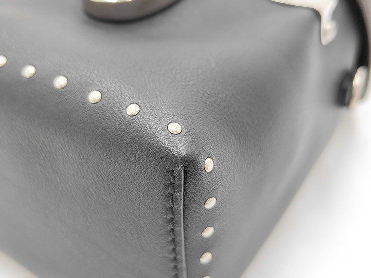 LOUIS VUITTON ルイヴィトン ハンドバッグ カメラボックス ブラウン ブラック系 モノグラム レザー メンズ 2WAY ショルダーバッグ スタッズ シルバー金具 美品