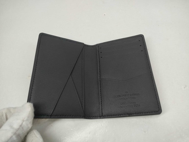 LOUIS VUITTON ルイヴィトン カードケース オーガナイザードゥ ポッシュ M11635 ブラック系 ブラッシュドモノグラム メンズ 超美品