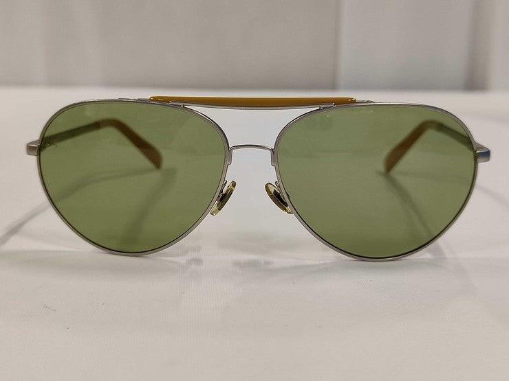 GUCCI グッチ サングラス GG1905/S グリーン系 シルバー メタル リザード型押しレザー メンズ ティアドロップ 美品