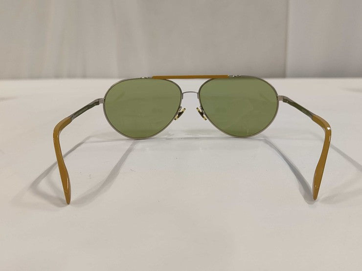 GUCCI グッチ サングラス GG1905/S グリーン系 シルバー メタル リザード型押しレザー メンズ ティアドロップ 美品