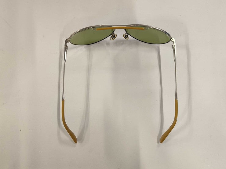 GUCCI グッチ サングラス GG1905/S グリーン系 シルバー メタル リザード型押しレザー メンズ ティアドロップ 美品
