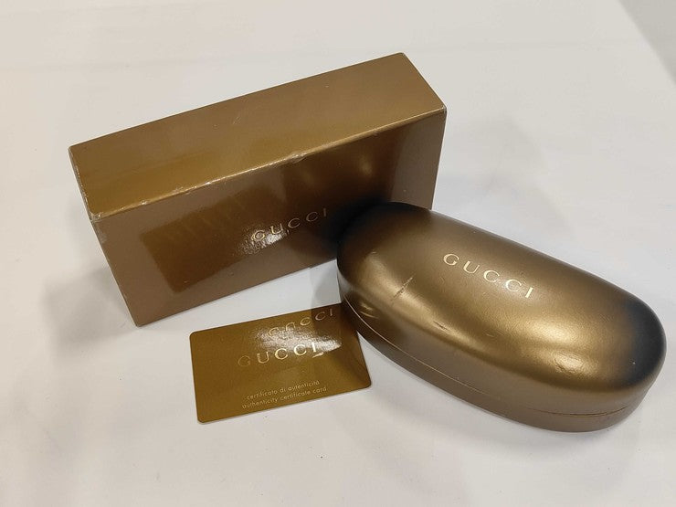 GUCCI グッチ サングラス GG1905/S グリーン系 シルバー メタル リザード型押しレザー メンズ ティアドロップ 美品
