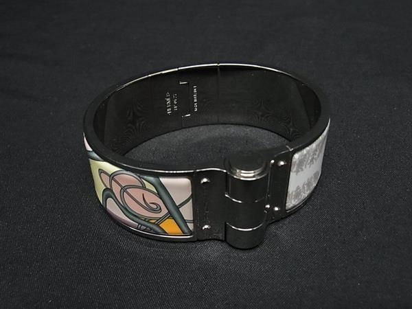 HERMES エルメス ブレスレット エマイユ シャルニエール シルバー × マルチカラー系 メタル 七宝焼き レディース バングル 美品