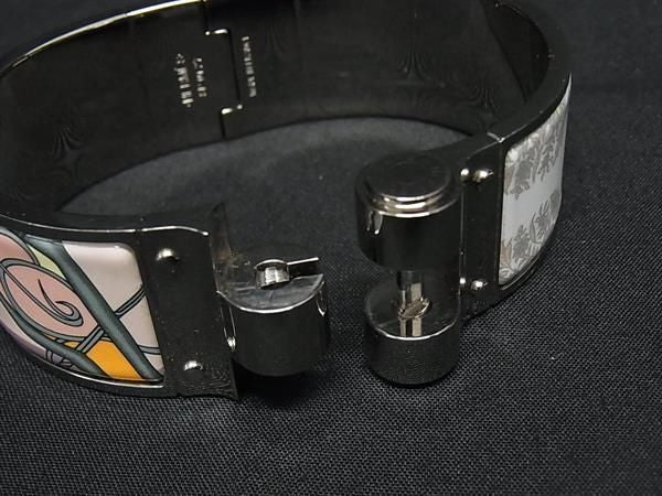 HERMES エルメス ブレスレット エマイユ シャルニエール シルバー × マルチカラー系 メタル 七宝焼き レディース バングル 美品