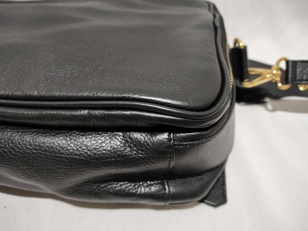 ADMJ エーディーエムジェー ショルダーバッグ ブラック レザー ファー レディース ゴールド金具 新品未使用展示品