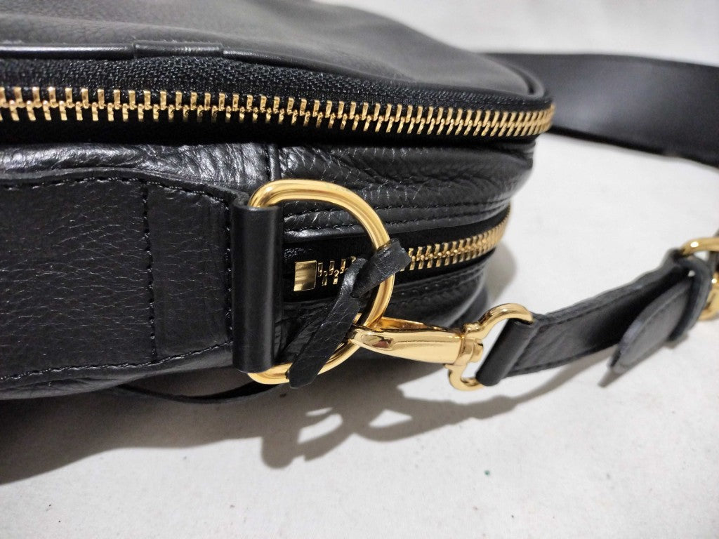 ADMJ エーディーエムジェー ショルダーバッグ ブラック レザー ファー レディース ゴールド金具 新品未使用展示品