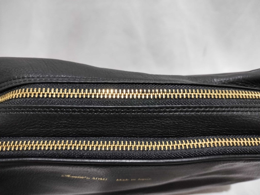 ADMJ エーディーエムジェー ショルダーバッグ ブラック レザー ファー レディース ゴールド金具 新品未使用展示品