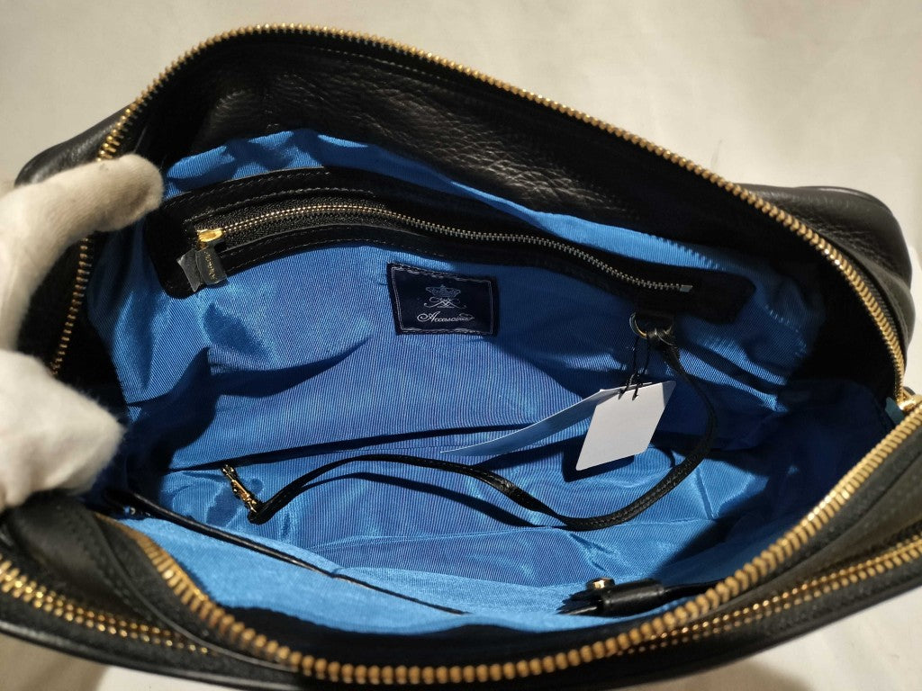 ADMJ エーディーエムジェー ショルダーバッグ ブラック レザー ファー レディース ゴールド金具 新品未使用展示品