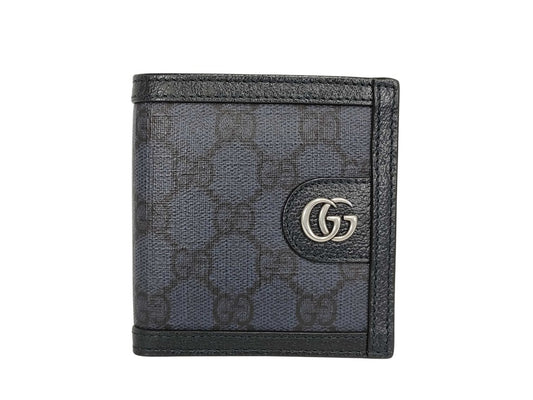 GUCCI グッチ 財布 GGスプリーム 732016 ブラック PVC レザー メンズ シルバー金具 超美品
