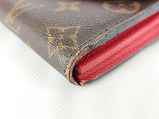 LOUIS VUITTON ルイヴィトン 長財布 ポルトフォイユサラ M62236 ブラウン×コクリコ モノグラム・キャンバス レディース フラップウォレット ゴールド金具