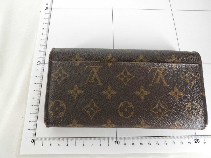 LOUIS VUITTON ルイヴィトン 長財布 ポルトフォイユサラ M62236 ブラウン×コクリコ モノグラム・キャンバス レディース フラップウォレット ゴールド金具